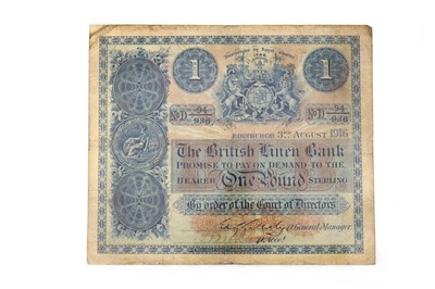 Lot 637 - A THE BRITISH LINEN BANK £1 NOTE 1916