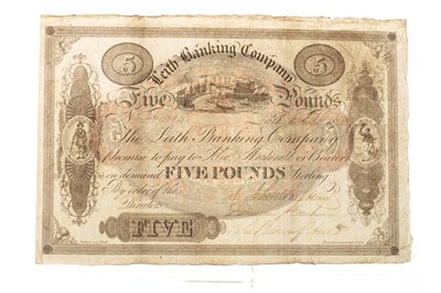 Lot 639 - A LEITH BANKING COMPANY £5 NOTE DATED SEPT 1825
