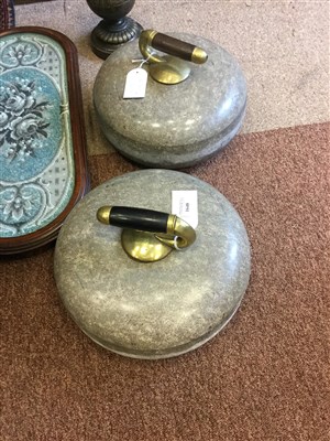Lot 1648 - A PAIR OF VICTORIAN CURLING STONES
