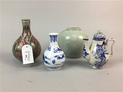 Lot 387 - A 20TH CENTURY CHINESE VASE AND OTHER CERAMICS