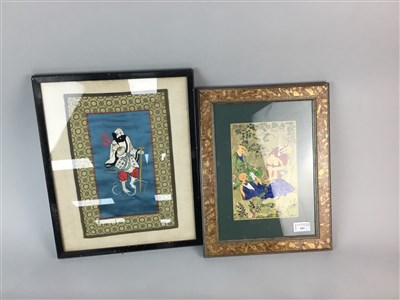 Lot 392 - A CHINESE WATERCOLOUR OF THREE MALES AND ANOTHER