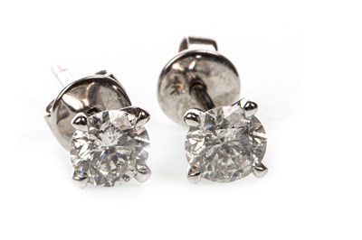 Lot 10A - A PAIR OF CERTIFICATED DIAMOND SINGLE STONE EARRINGS