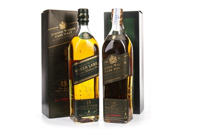 Lot 434 - TWO BOTTLES OF JOHNNIE WALKER GREEN LABEL AGED 15 YEARS