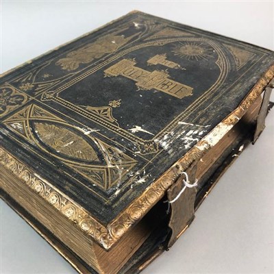 Lot 64 - A VICTORIAN FAMILY BIBLE