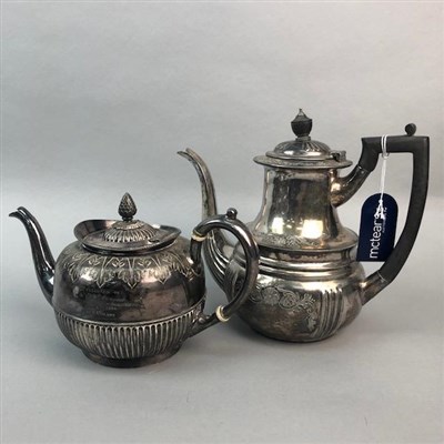 Lot 232 - A VICTORIAN SILVER PLATED FOUR PIECE TEA SERVICE