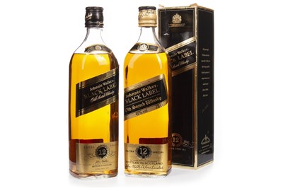 Lot 444 - TWO BOTTLES OF JOHNNIE WALKER BLACK LABEL AGED 12 YEARS