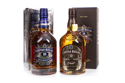 Lot 449 - CHIVAS REGAL GOLD SIGNATURE 18 YEARS OLD AND 12 YEARS OLD