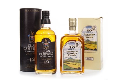 Lot 454 - CLAN CAMPBELL 12 YEARS OLD AND BENNACHIE GRAMPIAN COUNTRY FOODS AGED 10 YEARS