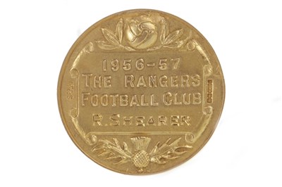 Lot 1934 - BOBBY SHEARER 'CAPTAIN CUTLASS' OF RANGERS F.C. - HIS GLASGOW CHARITY CUP WINNERS GOLD MEDAL 1957