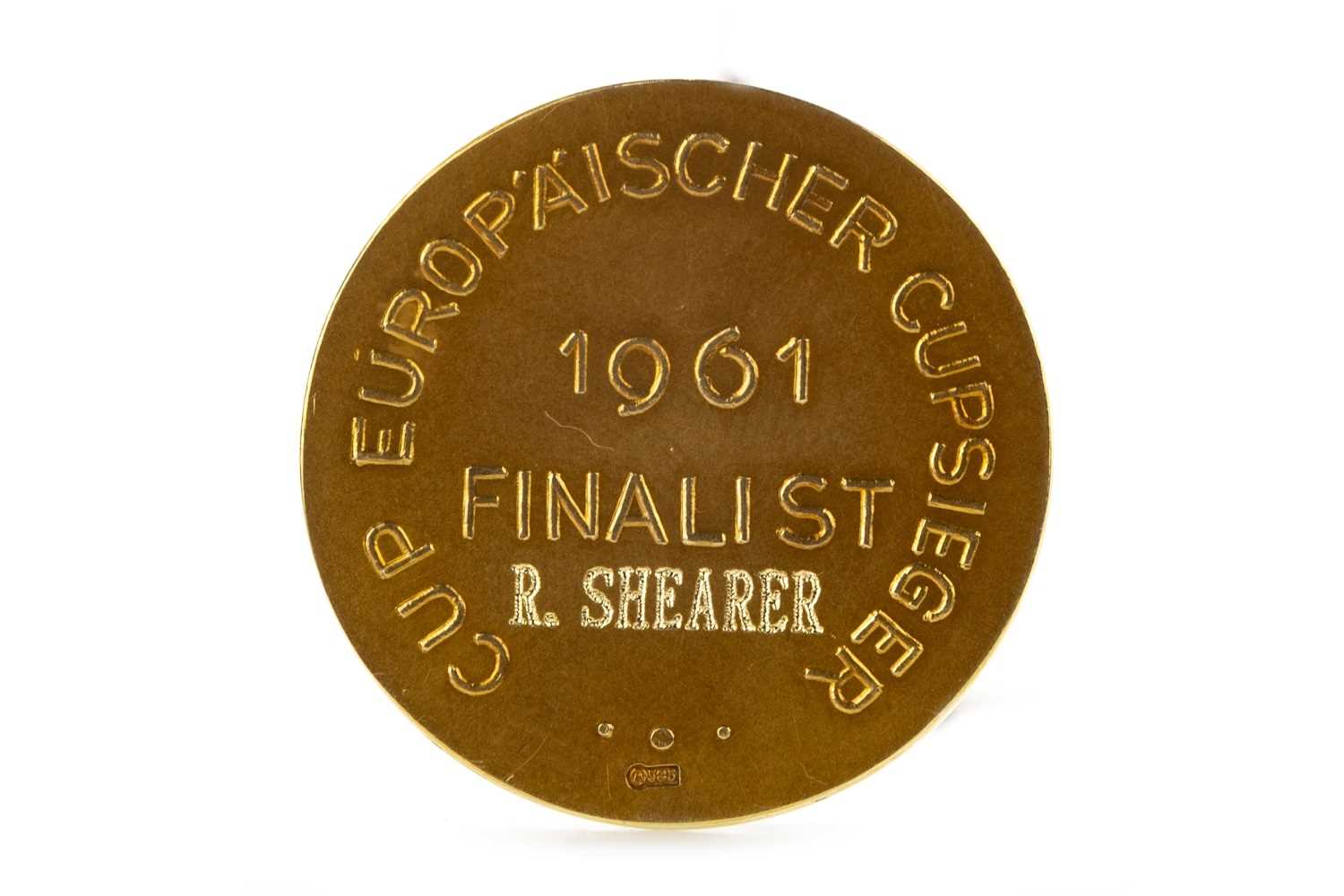 Lot 1942 - BOBBY SHEARER 'CAPTAIN CUTLASS' OF RANGERS F.C. - HIS EUROPEAN CUP WINNERS' CUP FINALIST MEDAL 1961