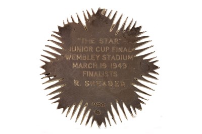Lot 1949 - BOBBY SHEARER - HIS "THE STAR" JUNIOR CUP FINAL WEMBLEY STADIUM SILVER MEDAL 1949