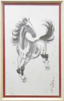 Lot 633 - XU BEIHONG (1895-1953) ink of a horse, framed...