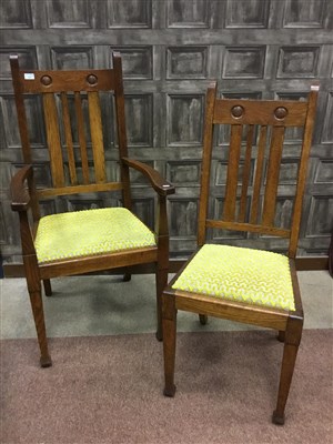 Lot 1651 - A LOT OF EIGHT OAK DINING CHAIRS