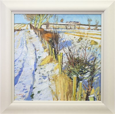 Lot 609 - SNOW AND HEDGE, FOULPAPPLE, AN OIL BY DOUGLAS LENNOX