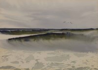 Lot 376 - * BILL WRIGHT RSW RGI, COOL SEA watercolour on...