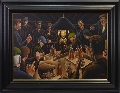 Lot 614 - WHISKY GALORE, AN OIL BY GRAHAM MCKEAN