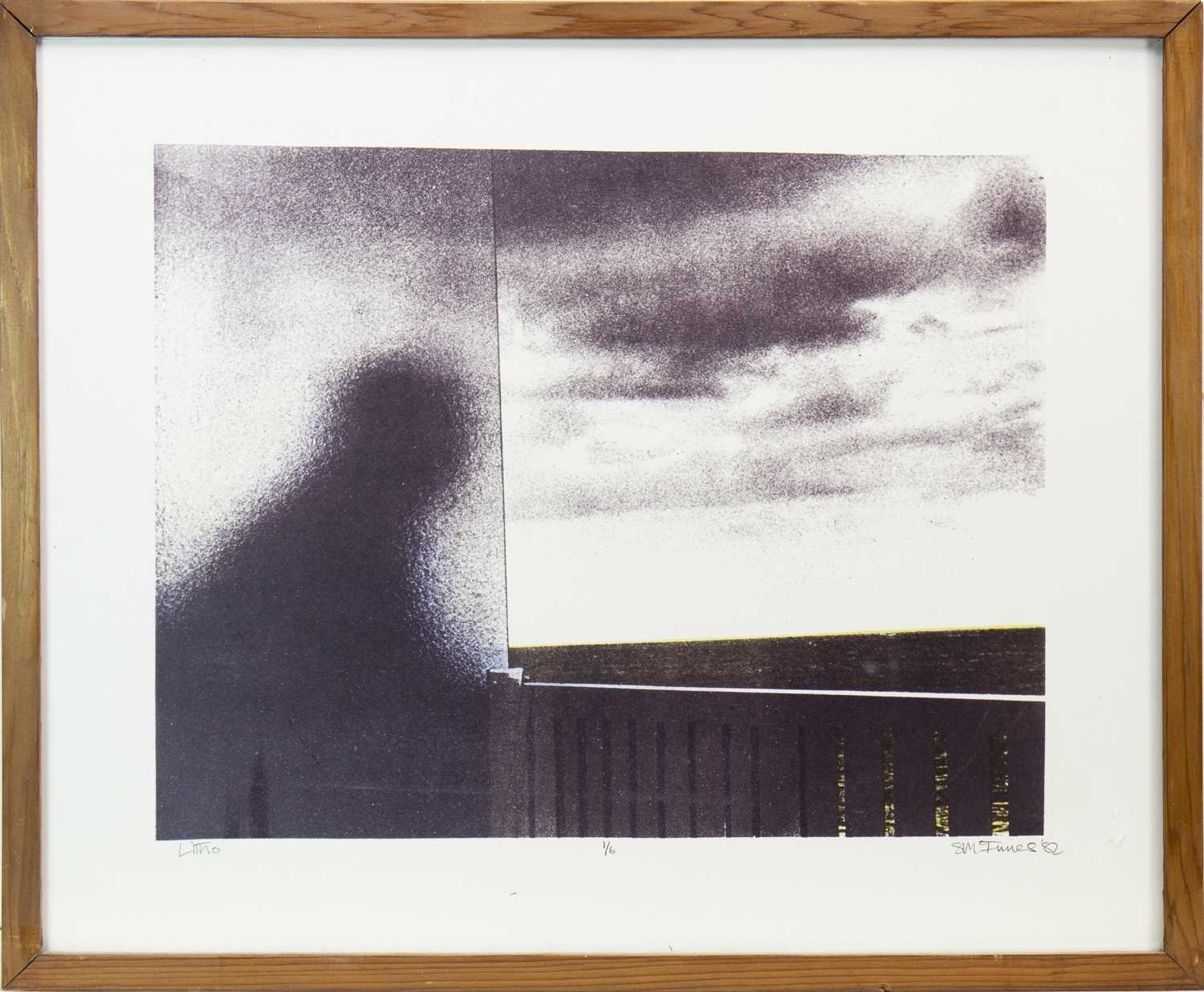 Lot 462 - FIGURE ON A BALCONY, A LITHOGRAPH BY S M INNES