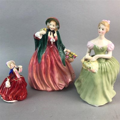 Lot 75 - A ROYAL DOULTON FIGURE OF LADY CHARMIAN AND TWO OTHER ROYAL DOULTON FIGURES