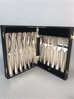 Lot 238 - A COLLECTION OF CASED SILVER PLATED CUTLERY IN FITTED CASES