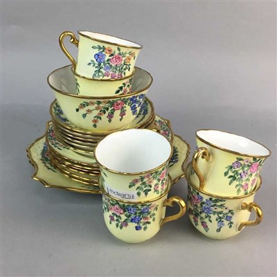 Lot 247 - A TUSCAN FLORAL AND GILT SIX PERSON TEA SERVICE
