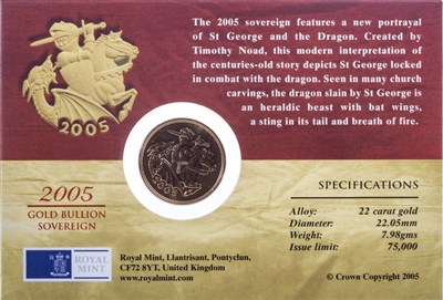 Lot 597 - A GOLD SOVEREIGN, 2005