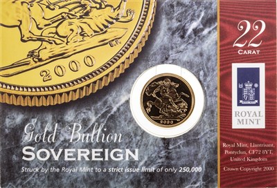Lot 567 - A GOLD SOVEREIGN, 2000