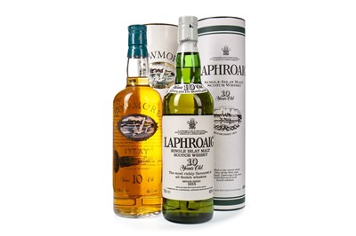 Lot 314 - BOWMORE 10 YEARS OLD AND LAPHROAIG 10 YEARS OLD