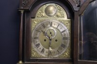 Lot 14 - EARLY NINETEENTH CENTURY OAK LONGCASE CLOCK BY...