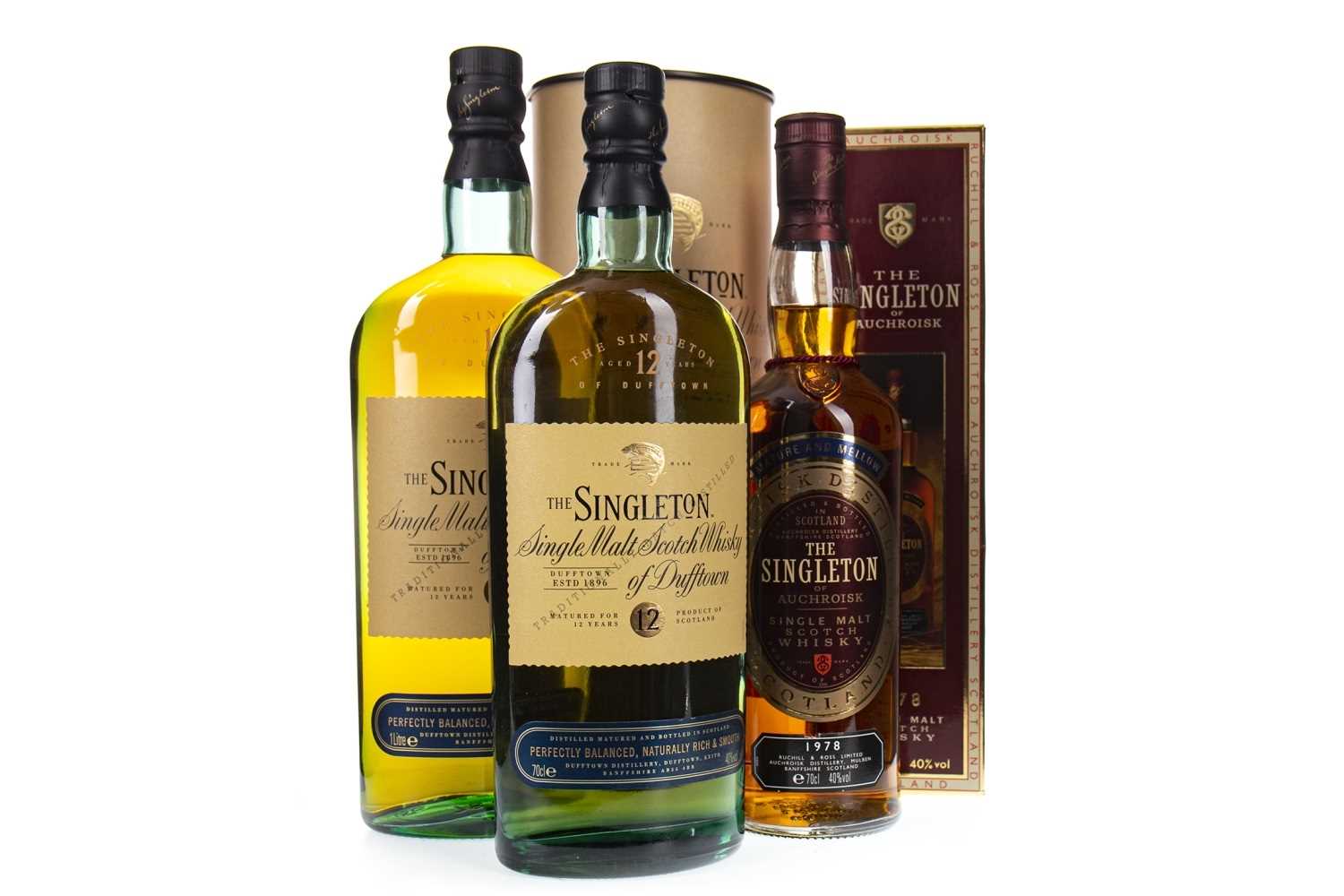 Lot 321 - ONE BOTTLE AND LITRE OF SINGLETON OF DUFFTOWN 12 YEARS OLD, AND SINGLETON OF AUCHROISK 1978