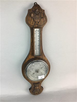 Lot 230 - AN ANEROID BAROMETER AND THERMOMETER