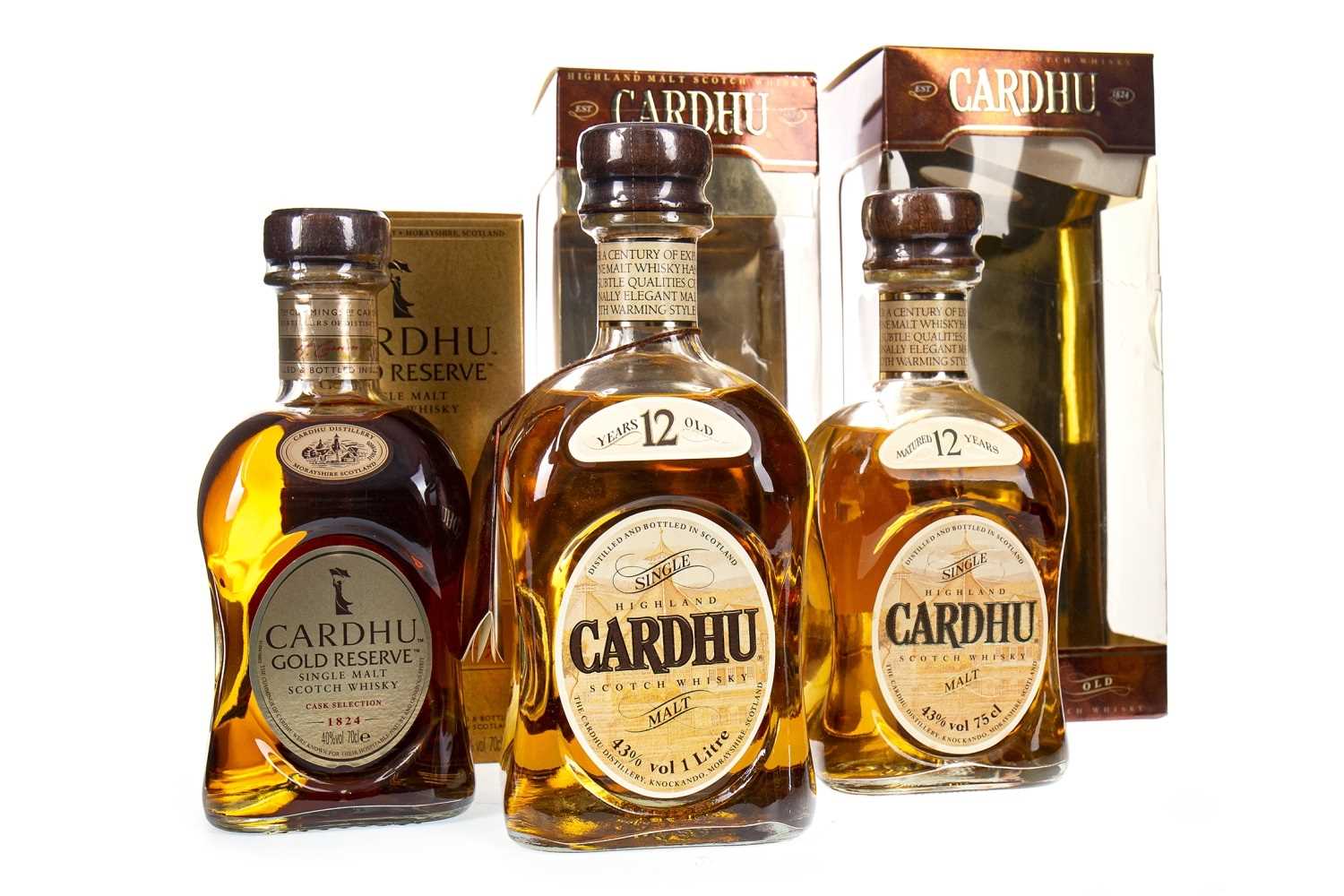 Lot 331 - ONE LITRE AND BOTTLE OF CARDHU 12 YEARS OLD, AND CARDHU GOLD RESERVE