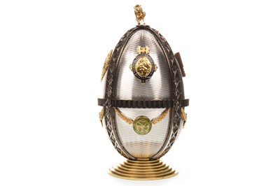 Lot 1915 - THE JIMMY JOHNSTONE FABERGE EGG BY SARAH FABERGE