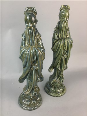 Lot 99 - A PAIR OF CHINESE FIGURES OF SCHOLARS