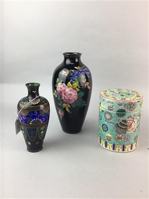 Lot 114 - A CHINESE CLOISONNE VASE AND OTHER ITEMS