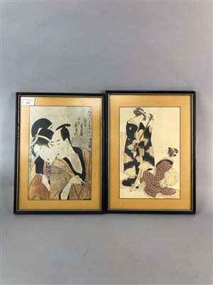 Lot 150 - A GROUP OF FOUR JAPANESE WOODBLOCK STYLE PRINTS