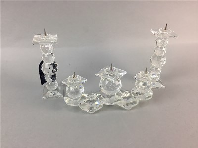 Lot 151 - A PAIR OF EARLY 20TH CENTURY CRYSTAL JARS AND SWAROVSKI CRYSTAL ITEMS