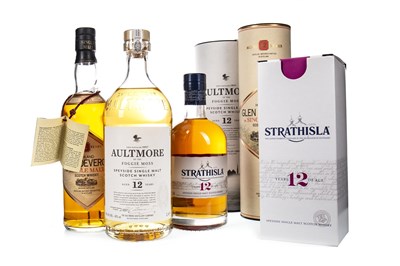Lot 350 - GLEN DEVERON 1978 AGED 12 YEARS, STRATHISLA 12 YEARS OLD AND AULTMORE AGED 12 YEARS