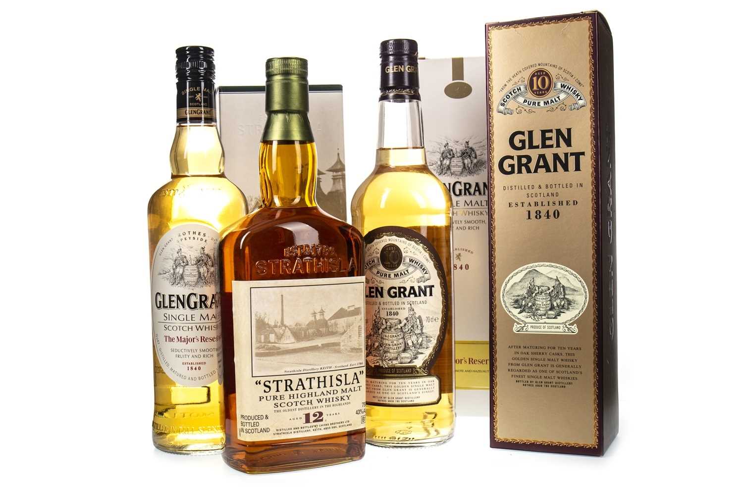 Lot 352 - GLEN GRANT AGED 10 YEARS, MAJORS RESERVE AND STRATHISLA AGED 12 YEARS