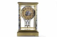 Lot 28 - FRENCH VICTORIAN FOUR GLASS MANTEL CLOCK by...