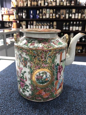 Lot 1148 - A CHINESE FAMILLE ROSE TEA POT AND OTHER CERAMICS