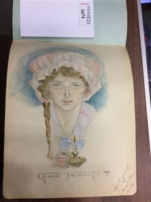 Lot 1674 - AN EARLY 20TH CENTURY SKETCH ALBUM