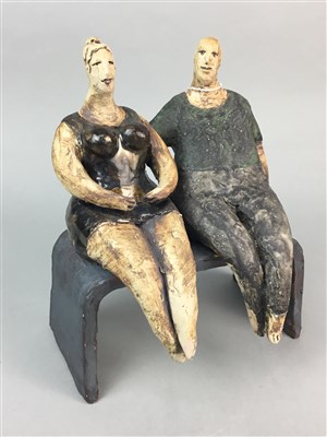 Lot 187 - A STUDIO POTTERY FIGURE GROUP AND OTHER STUDIO POTTERY