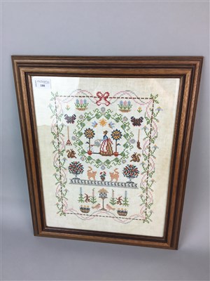 Lot 208 - AN EARLY 20TH CENTURY PICTORIAL EMBROIDERY