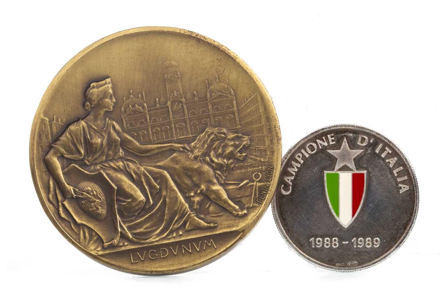 Lot 1962 - A CAMPIONE D'ITALIA 1988-89 ENAMELLED MEDAL AND ANOTHER