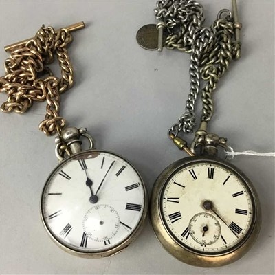 Lot 1 - A LOT OF TWO SILVER CASED POCKET WATCHES