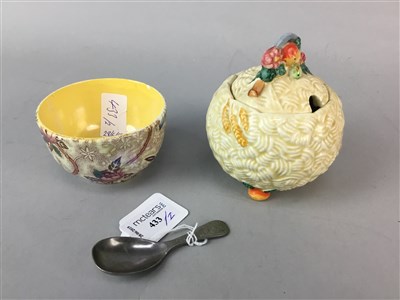 Lot 433 - A CLARICE CLIFF POT AND MALING BOWL