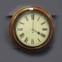 Lot 71 - MID-VICTORIAN CIRCULAR FUSEE WALL CLOCK the...