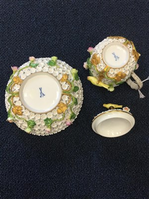 Lot 1300 - A MEISSEN DECORATED CUP AND SAUCER