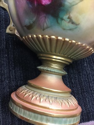 Lot 1242 - A PAIR OF ROYAL WORCESTER VASES