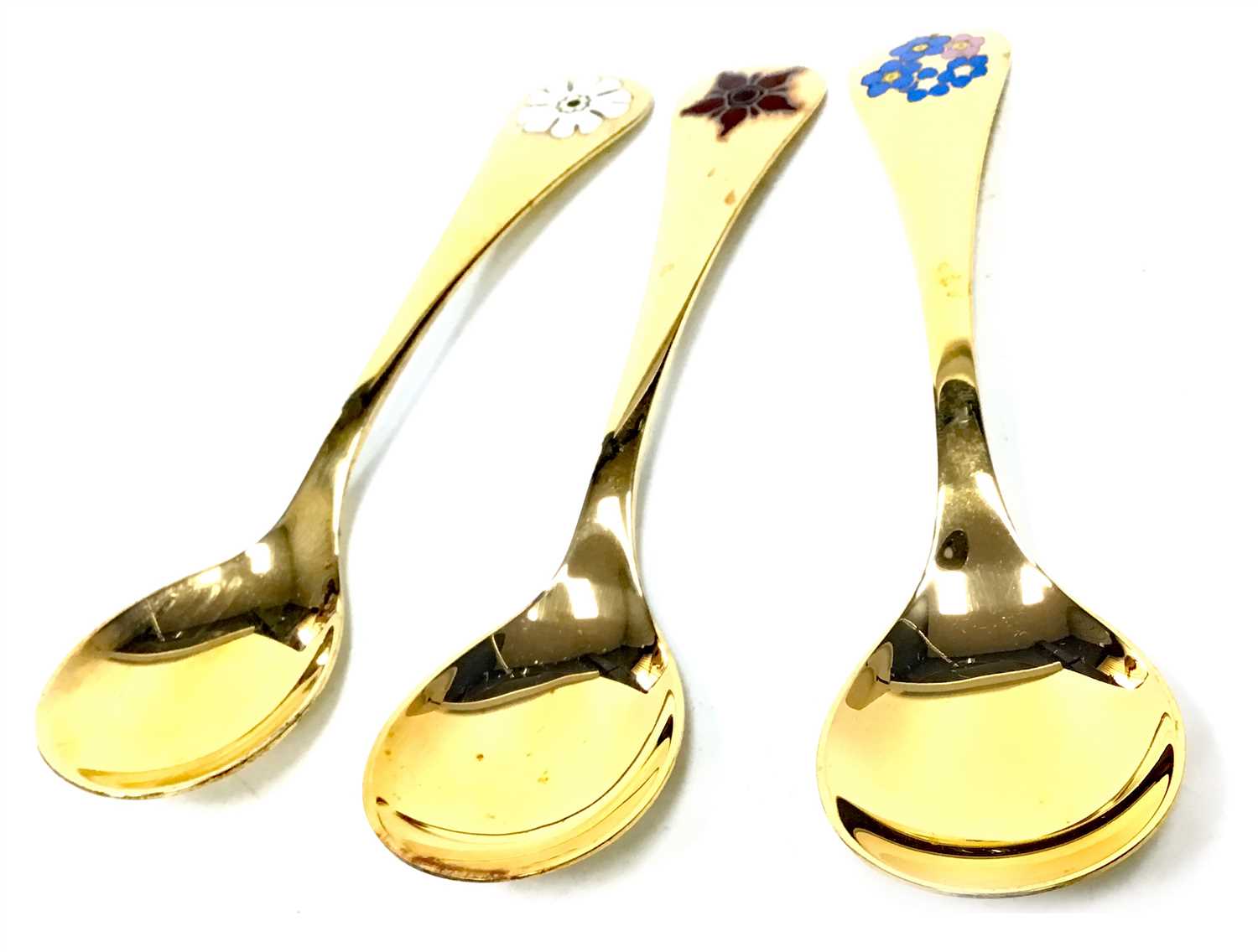 Lot 902 - A COLLECTION OF GEORG JENSEN SILVER GILT CHRISTMAS SPOONS